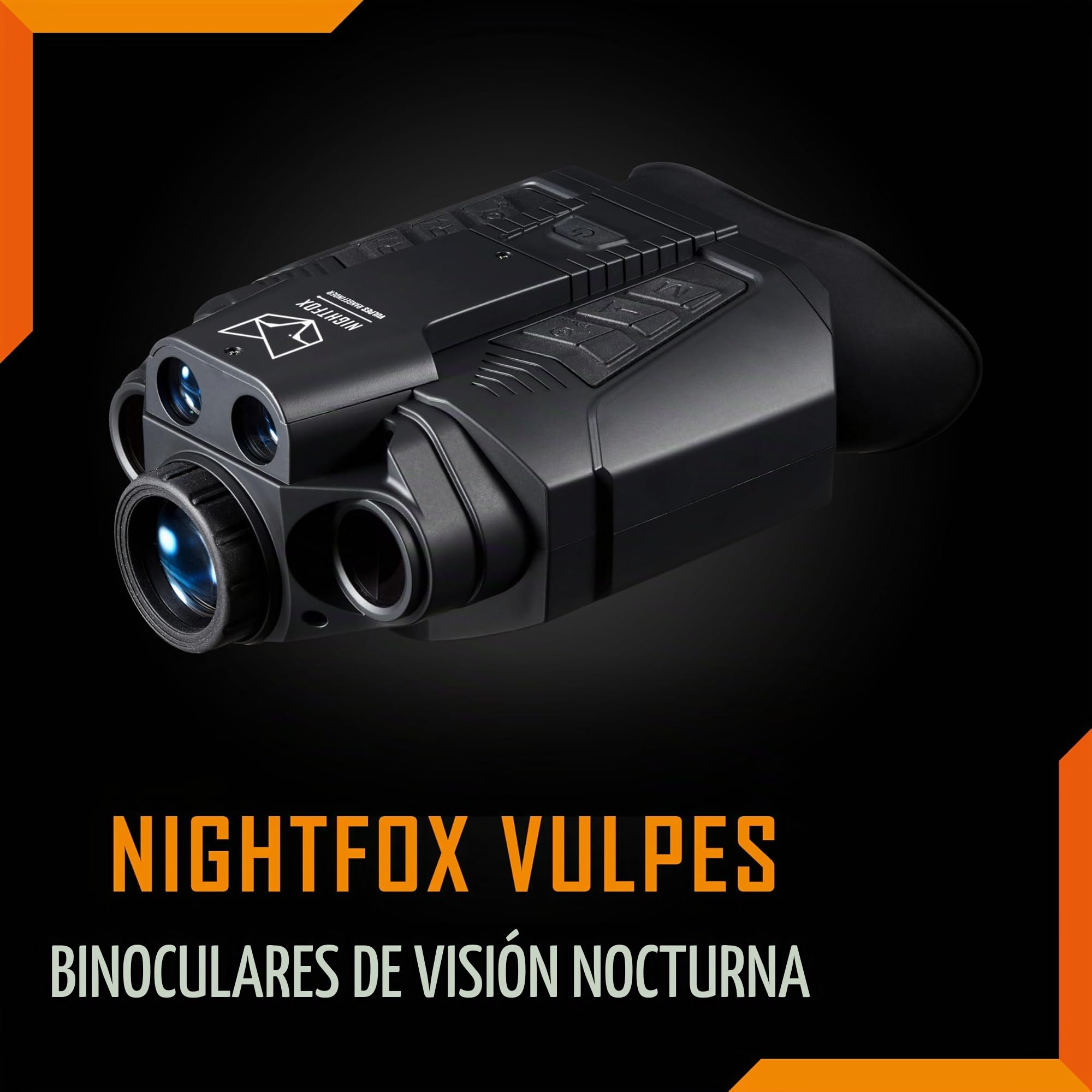 Nightfox Vulpes - Prismáticos digitales de visión nocturna - Telémetro láser - Sensor de máxima alta definición (FHD) de 1080 p - Graban vídeo y audio - Alcance de 200 m, 6 aumentos - Caza y seguridad