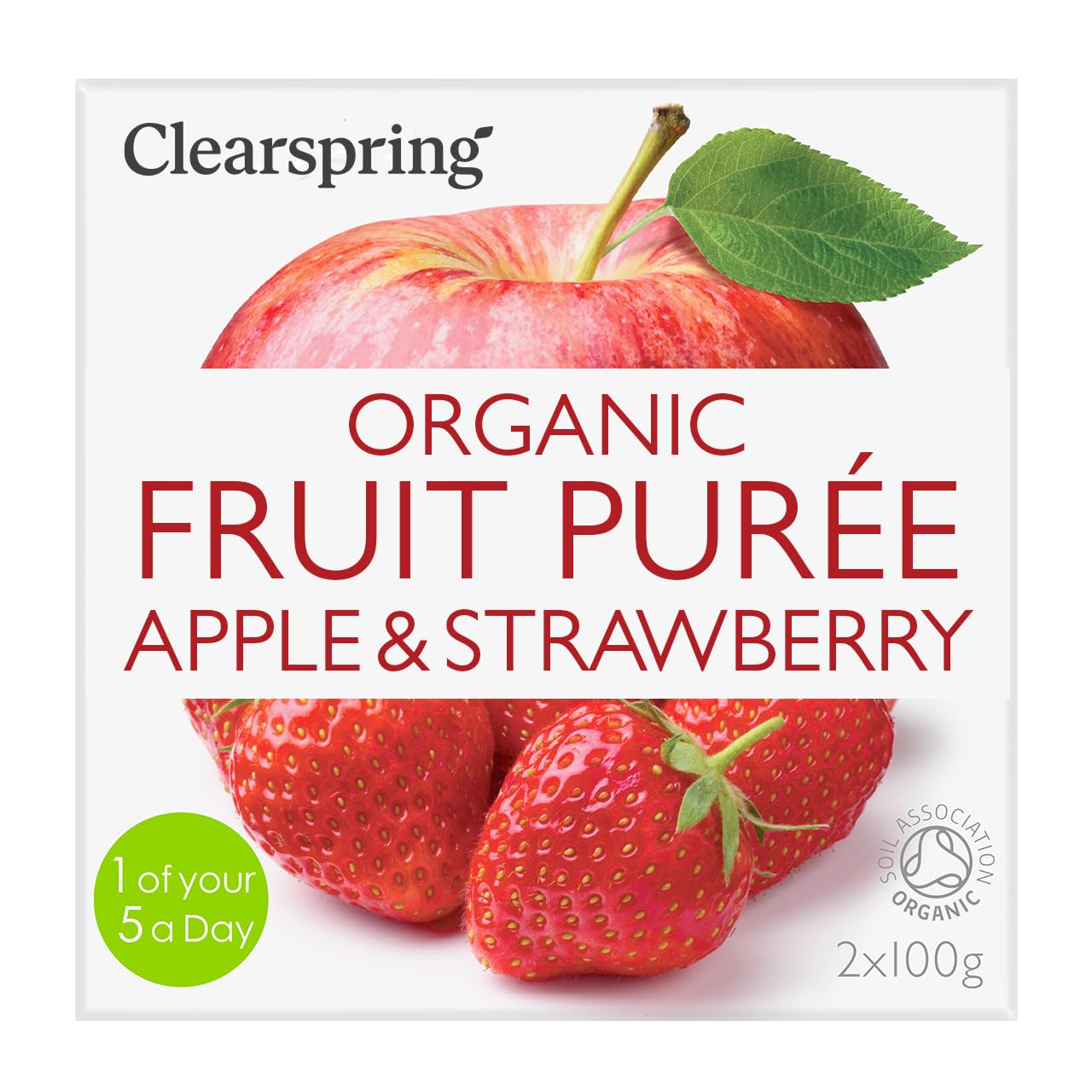 Clearspring Organic Fruit Purée - Apple & Strawberry 100g Pots X 2