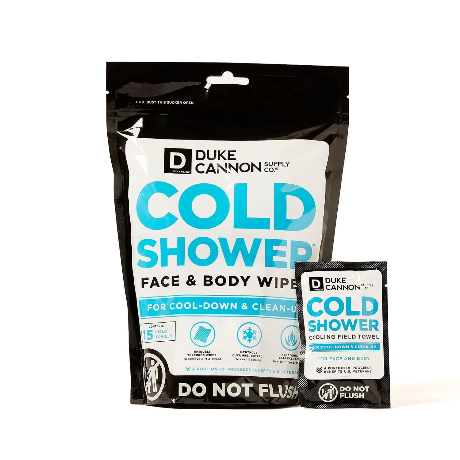 Duke Cannon Cold Shower Face And Body Wipes 1 pk