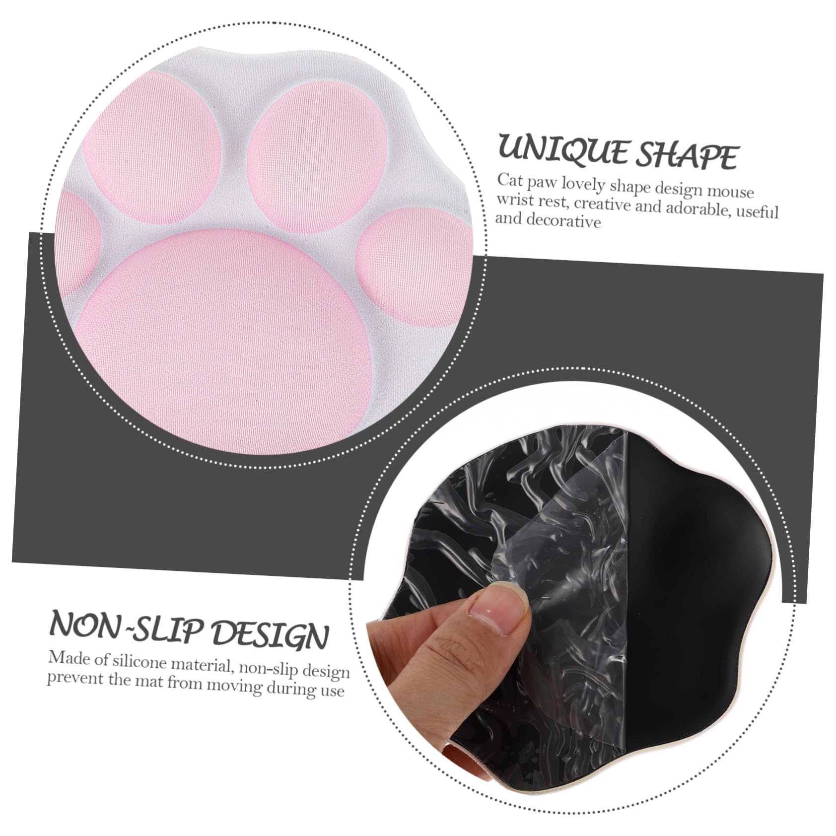 ARTIBETTER 4 Pezzi Cuscino Poggiapolsi per Mouse Silicone Morbido Design Carino Scivolo e Confortevole per Ufficio e Casa per Amanti Animali