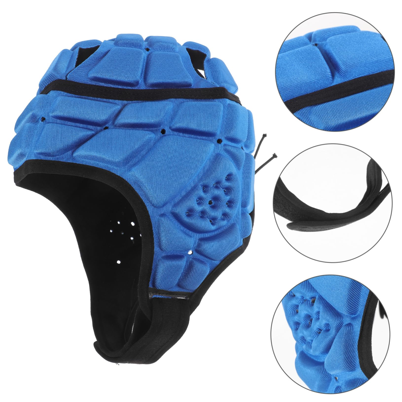 BESPORTBLE copricapo da wrestling guardia protettivo casco da atleta imbottito casco caschetto rugby protezione per la testa da rugby protezione per la testa regolabile spugna Blue