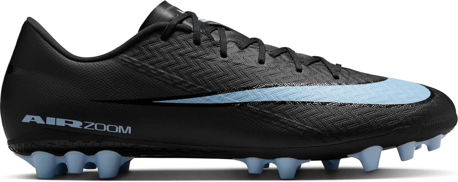 Nike Mercurial Vapor 16 Academy Artificial-Grass Low-Top Soccer Cleats (Black/Ice Blue) Size 9.5