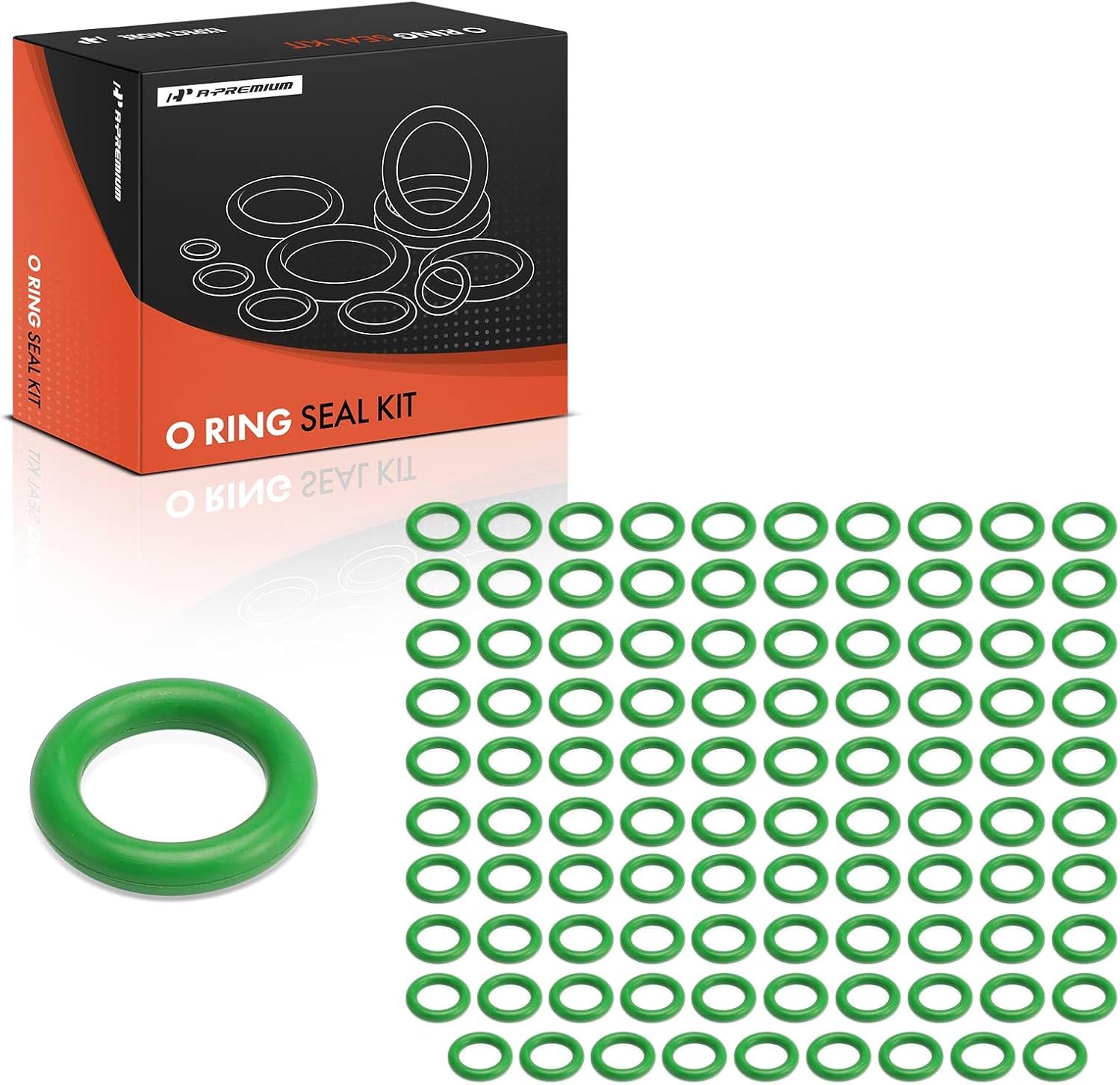 A-Premium Universal AC System Repair Kit, Exact ID (12.37±0.13mm) Exact CS (3.53±0.10mm), HNBR, 100Pcs