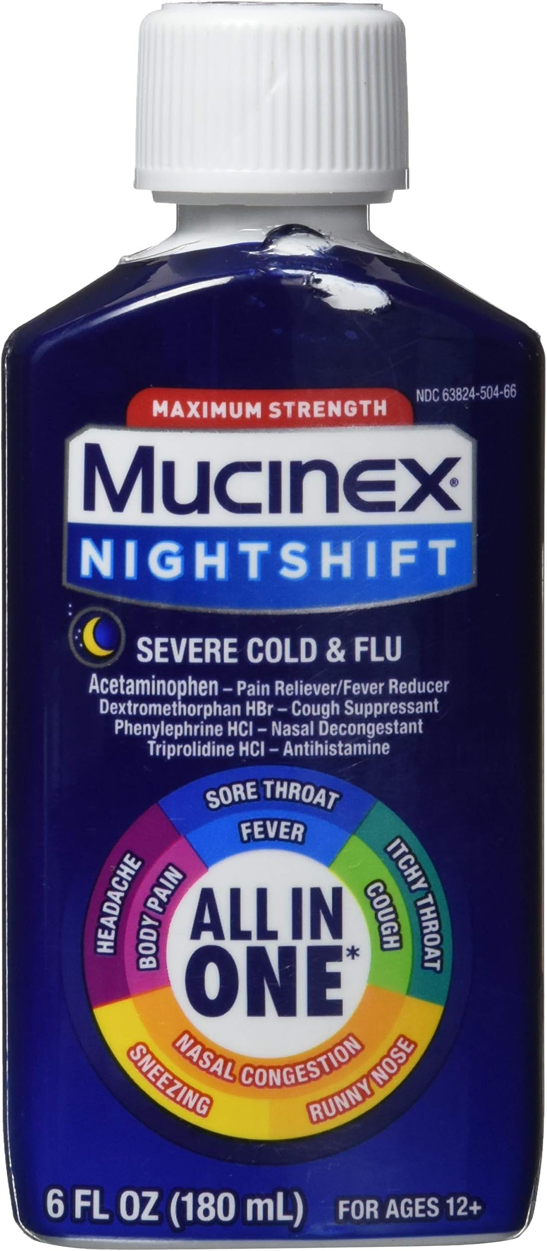 Mucinex Nightshift Severe Cold & Flu, 6 Fl Oz