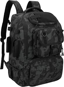 HAMBOLY 40L Waterproof Fishing Backpack With Rod Holders – Tackle Box Backpack For Gear & Equipment – Orange Graffiti - View #2