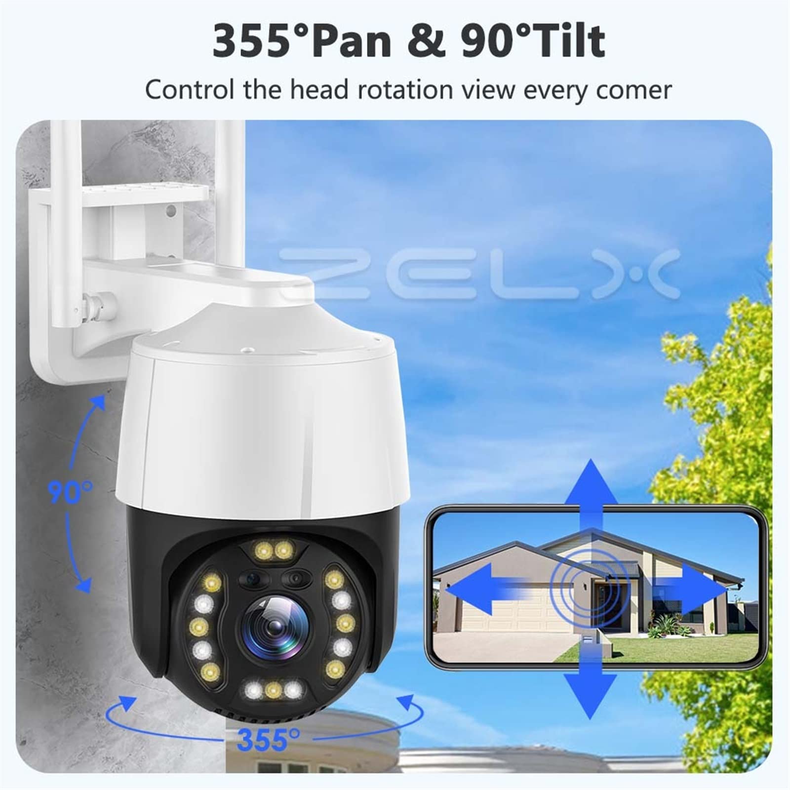 Kamera IP 8MP 4K Outdoor 5X Opcjonalny Zoom 5MP Bezprzewodowa kamera PTZ FTP Mini Ochrona bezpieczeństwa Wykrywanie człowieka(UPGRADE_8MP ADD 64G CARD)