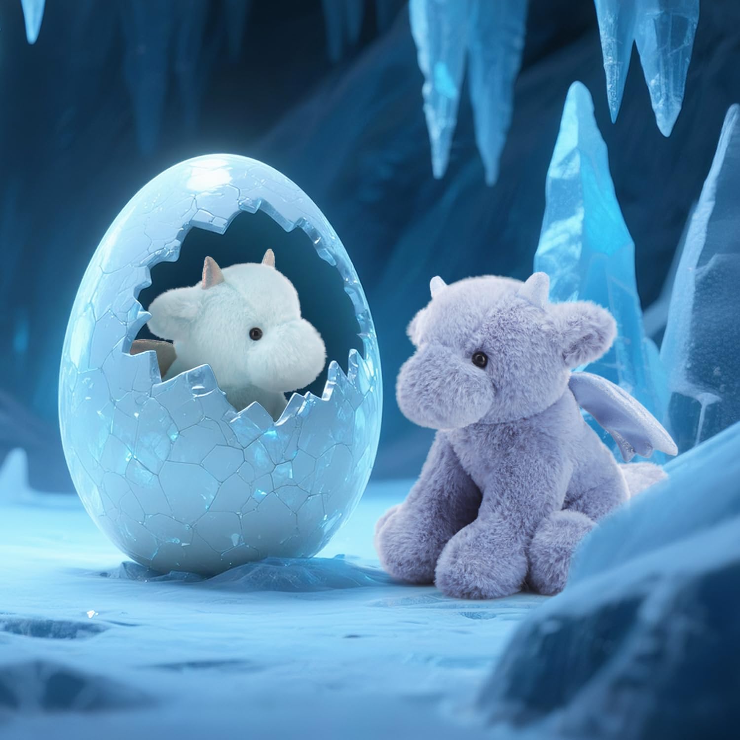 Apricot Lamb Dark Blue Dragon Plushies Stuffed Animals for Kids Soft Cute Plush Toys for Baby Girl and Boy Fluffy Dark Blue - Image 3