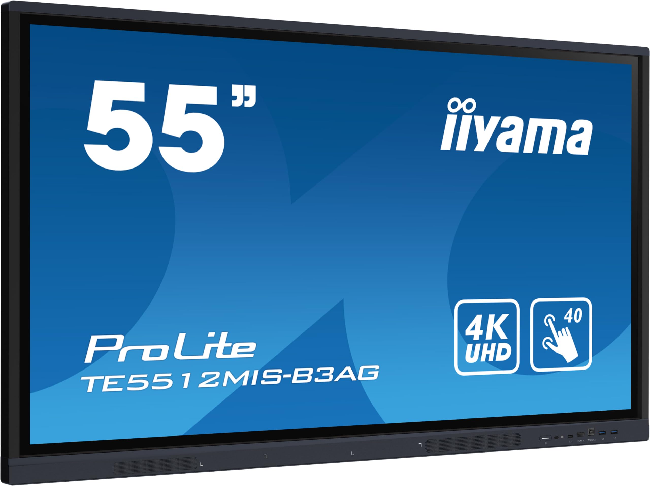 iiyama Prolite TE5512MIS-B3AG 138,8 cm 55" IPS LED grande formato display 4K UHD 40 punti touch PureTouch IR VGA HDMI USB-C USB3.2/2.0 RS-232c RJ45 HDMI-Out 7H slot OPS WiFi Android OS AntiGlare