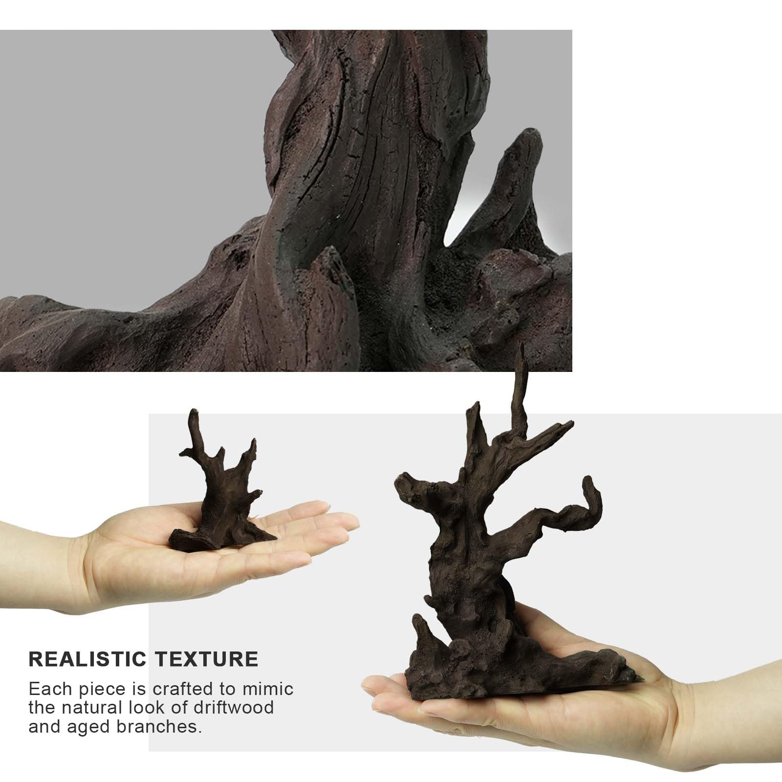 FZONE Legno Galleggiante in Resina per Acquario, Ornamento ad Albero Piccolo per Aquascaping in Acqua Dolce e Nano Acquari