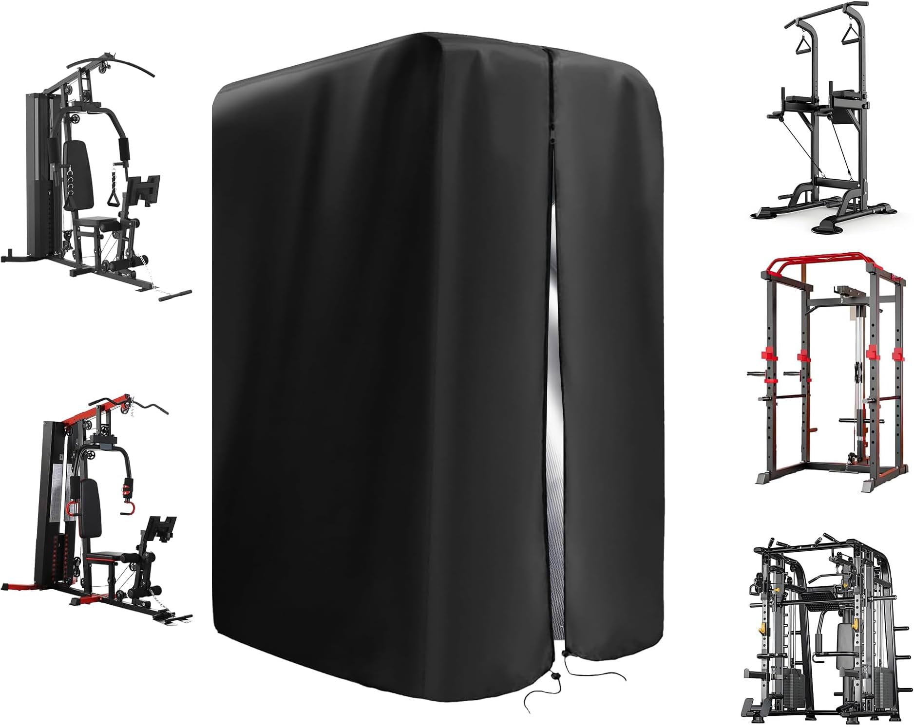 SOFROZ Protective Cover for Home Gym Set, Waterproof & Dustproof Cover for Gym Station/Home Excersize Equipment Set - Indoor or Outdoor (Black)