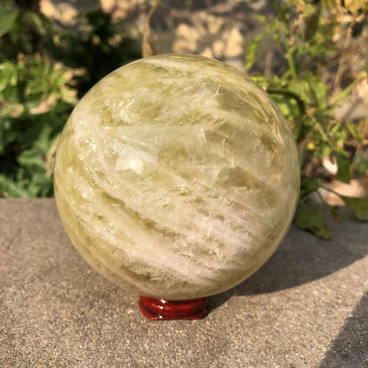 Home Decor, 900–1100 g, natürliche Citrin-Kristallkugel, gelbe Quarz-Edelsteinkugel, Heilgeschenke, natürlicher Kristall ERTEYIN
