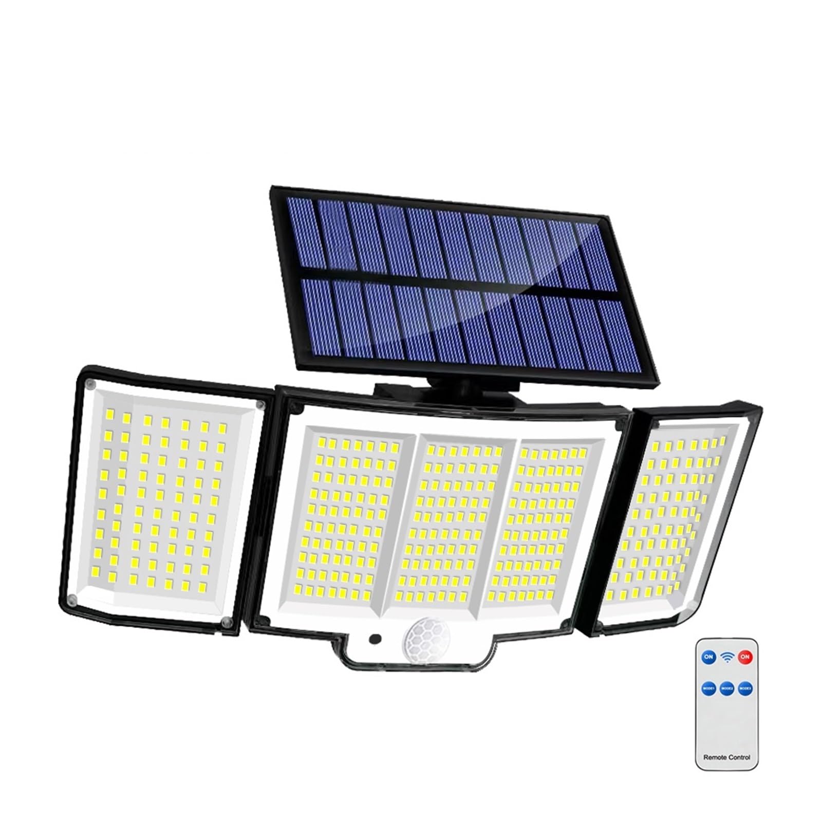 Solar Flood Light Solar Light Outdoor 328/348 LED Integrated Super Bright Motion Sensor Strong Power IP65 Waterproof 3 Working Modes Garden Wall for Garden Driveway Garage Patio(348LED-Integrated)