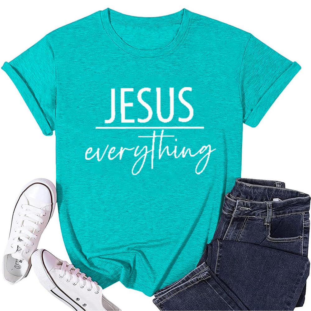 Womens Jesus Cross Graphic Tee Bible Verse Shirts Christian Religious T Shirt Casual Short Sleeve Jesus Devotee Gift Tops