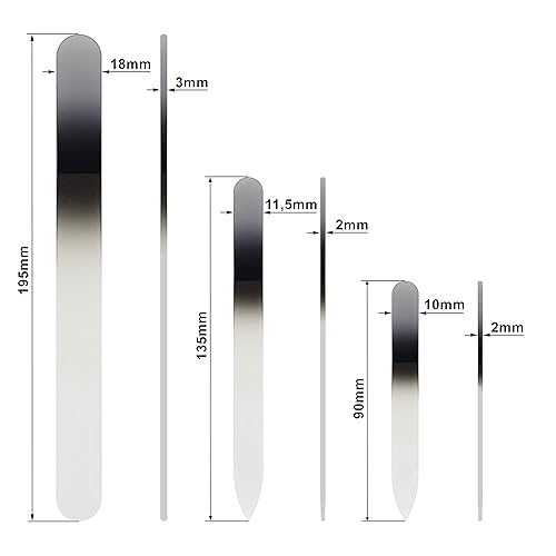 Miniatura 13 de Mont Bleu - Lima de uñas de cristal de alta calidad, juego de 3 limas de uñas de cristal en bolsa, regalos hechos a mano, las mejores limas de uñas