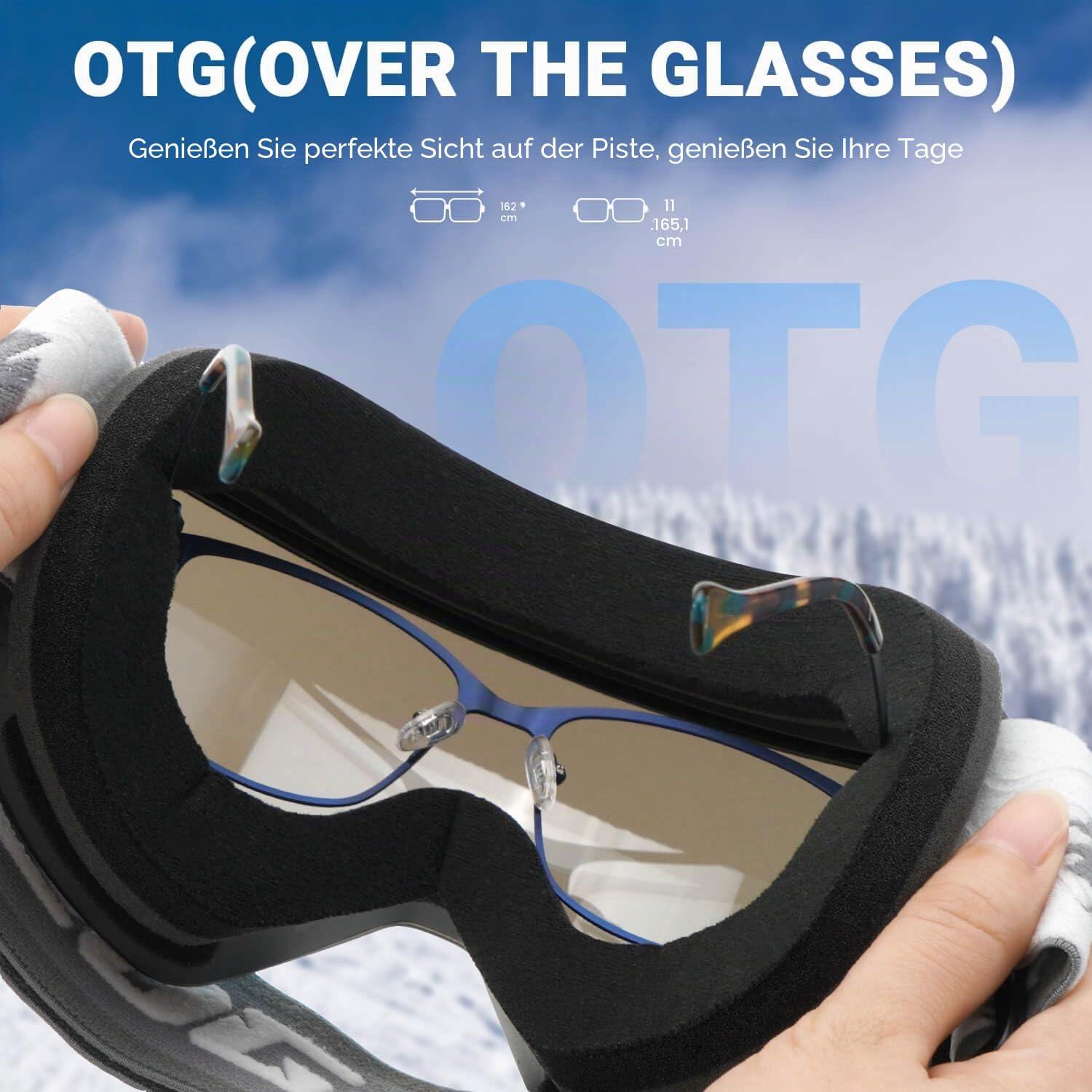 Meeloog Magnetische Skibrille, rahmenlos, austauschbare Gläser, UV-Schutz, Schneebrille, Snowboardausrüstung für Herren, Damen, Jugend