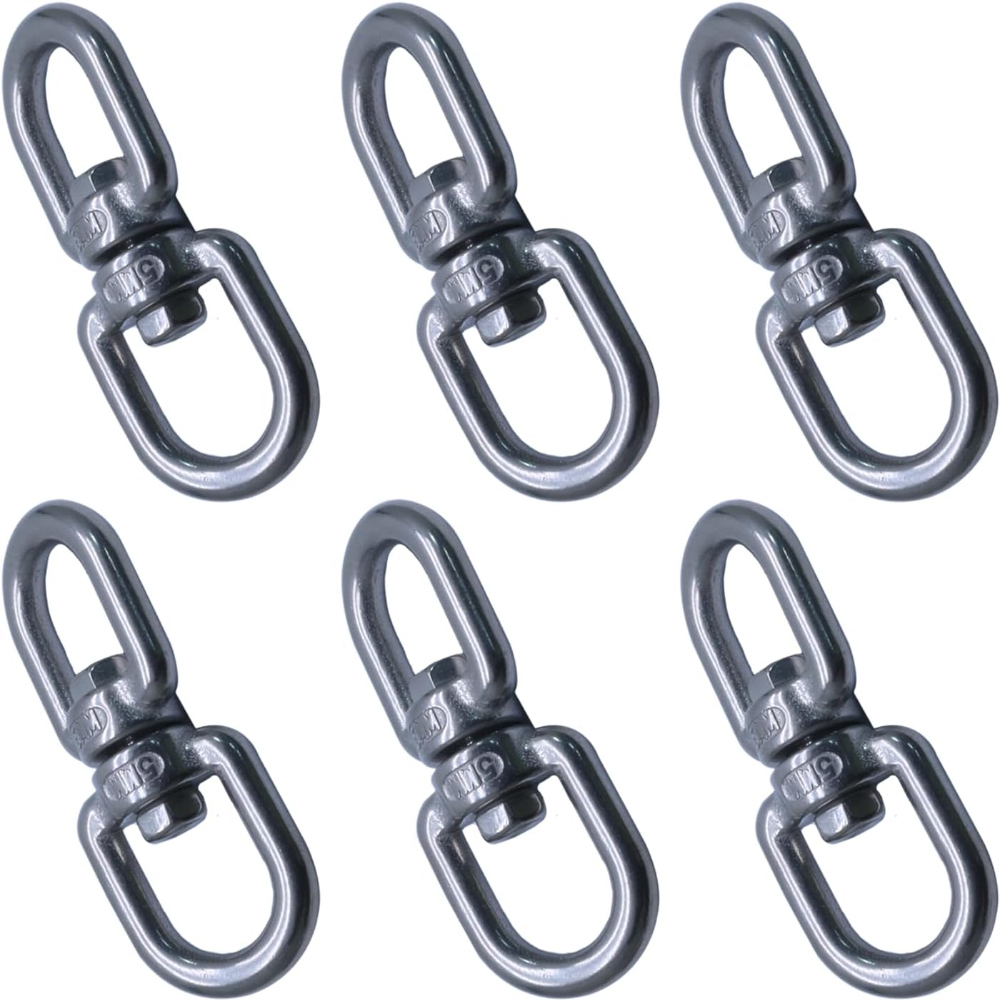 Seimneire 6 Pcs M4 Stainless Steel Double Ended Swivel Eye
