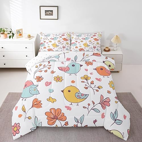 Miniatura 26 de Juego de edredón Kawaii de hongos, tamaño Queen, bohemio, juego de ropa de cama con estampado floral hippie y groovy, juego de ropa de cama y juegos