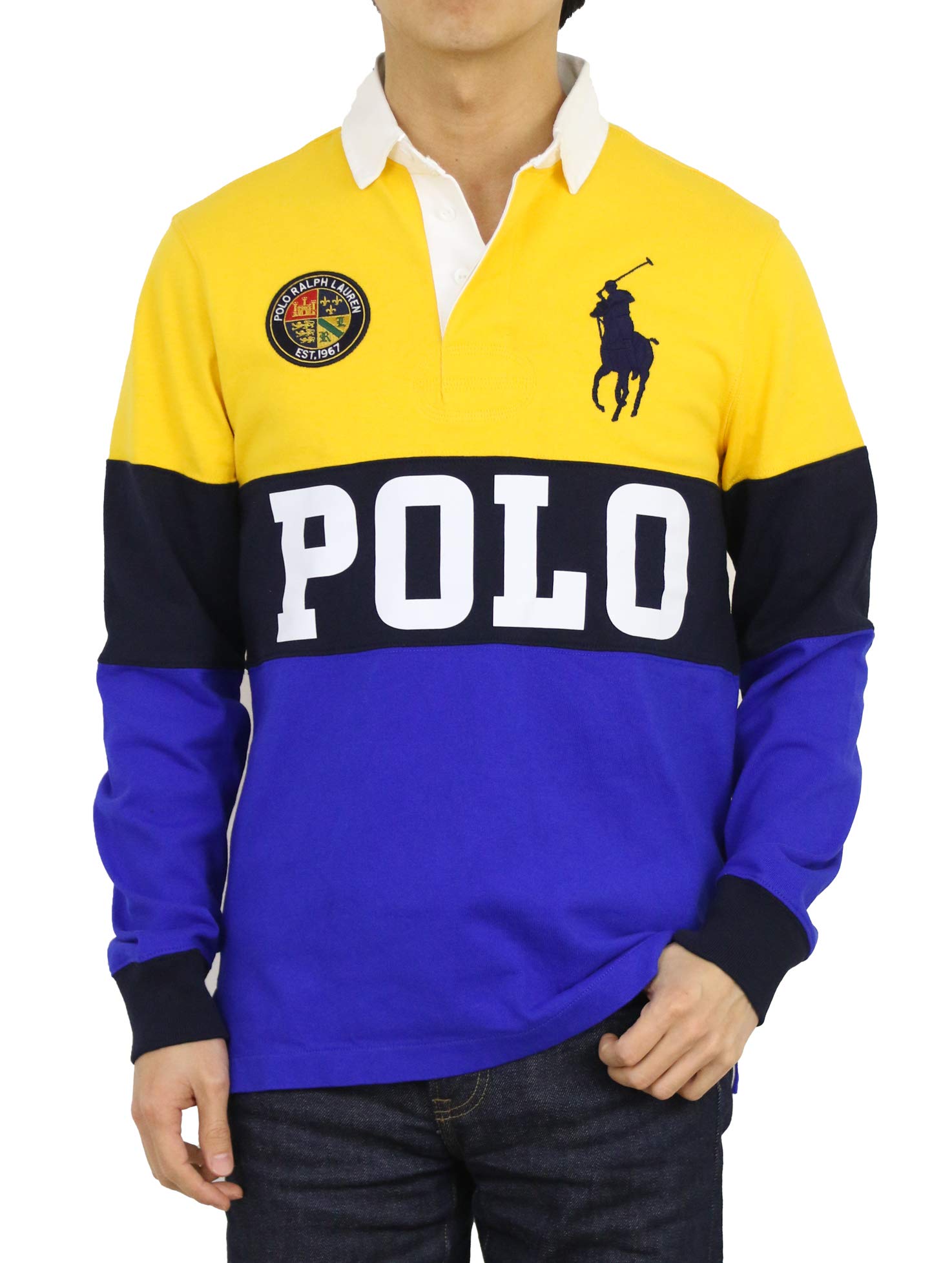 Amazon | (ポロ ラルフローレン) メンズ 長袖ボーダー ラガーシャツ