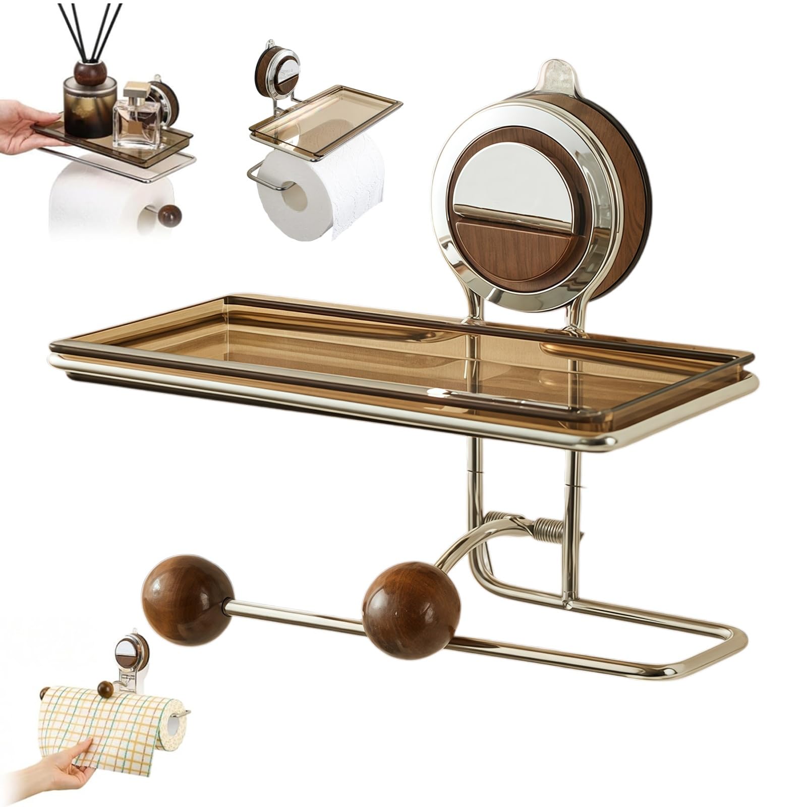 2026 No Drilling Suction Stainless Steel Toilet Paper Holder, Firm Strong