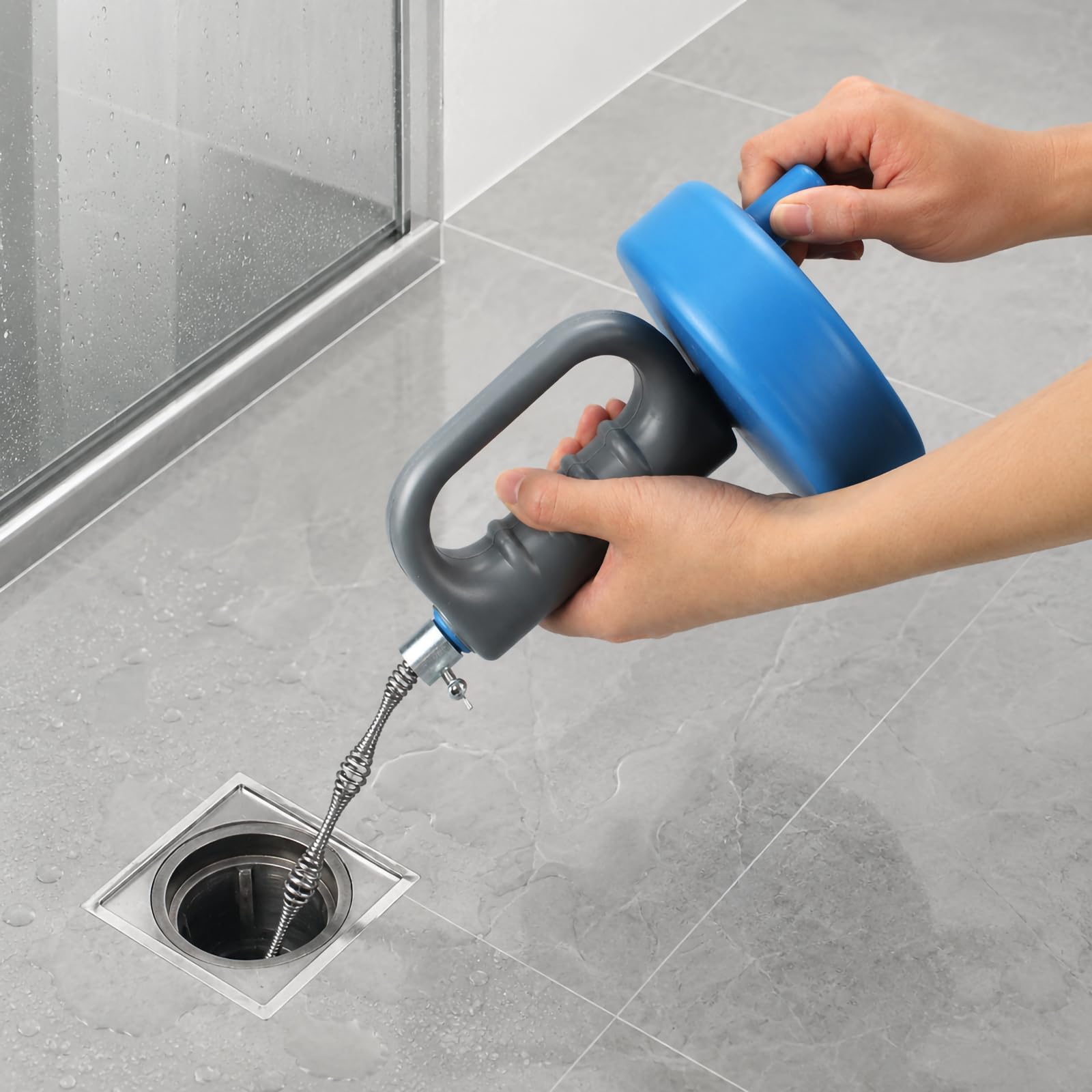Servizio di scarico domestico Coclea Maniglia rotante da 15 m Strumento a molla per lavello a pavimento WC Rilievo di blocco attraverso i tubi del bagno della cucina con alimentazione manuale Trivella