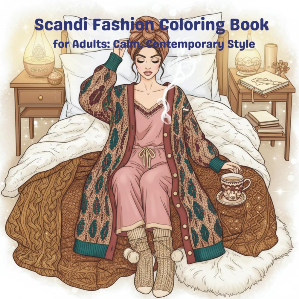 Scandi Fashion Coloring Book for Adults, Calm, Contemporary Style: Scandinavian Inspired Nordic Fashion Designs