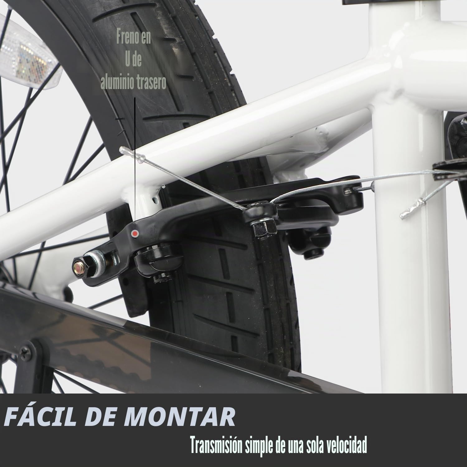 AVASTA Hesper Bicicleta infantil de 20 pulgadas Freestyle BMX para 6, 7, 8, 9, 10, 11, 12, 13, 14 años, niños y principiantes, blanco