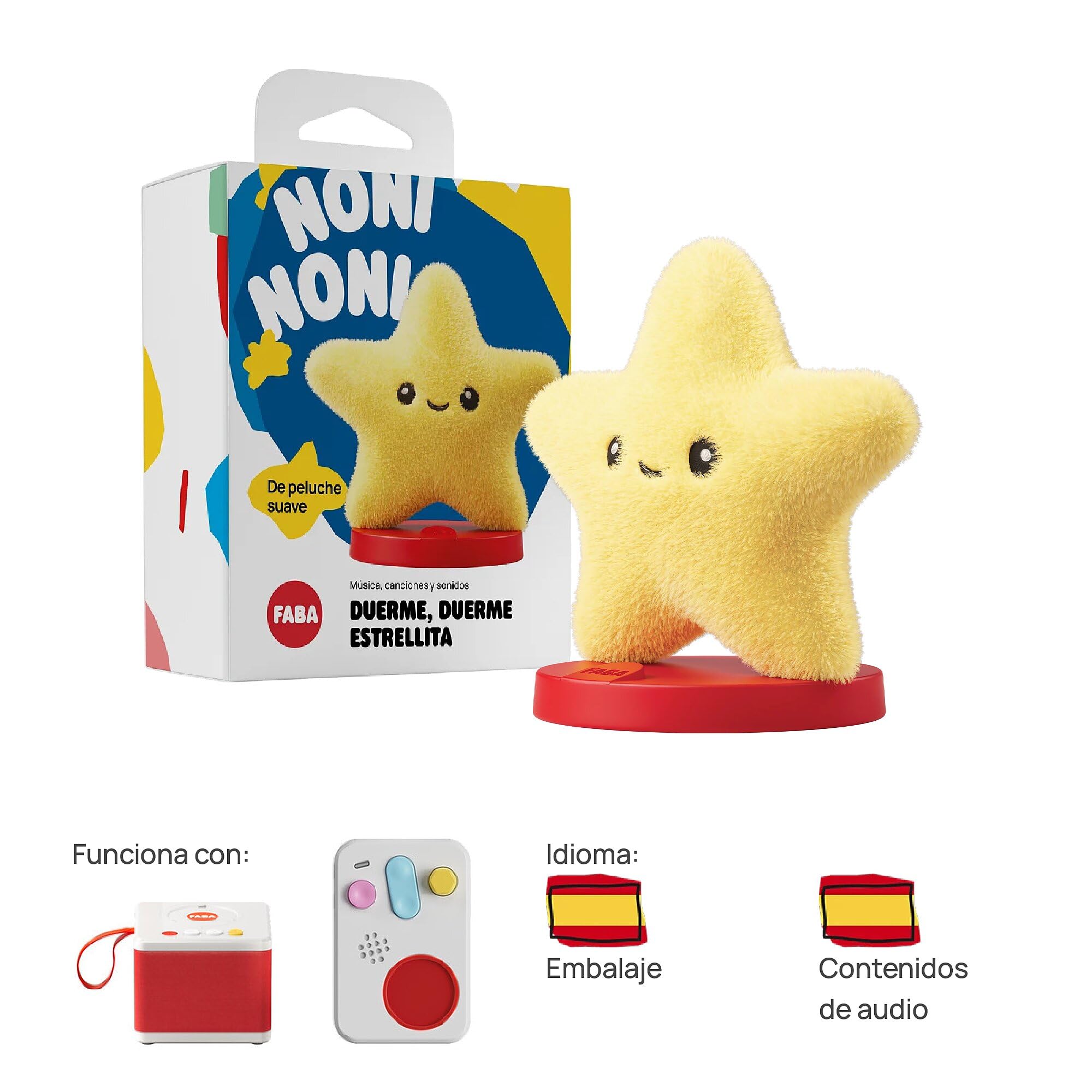 FABA Personaje Sonoro – Duerme, Duerme estrellita – Música, Canciones y Sonidos, para niños y niñas 0-3 años, Reproducción con FABA Cuentacuentos y FABA+, Juguete Educativo, versión en español - 5