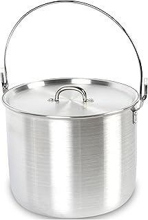 AceCamp® Camping Topf für Gaskocher aus Aluminium mit Henkel und Deckel [12L] - Camping Töpfe für Gaskocher, Grills und Feuer - Camping Topfset Campingtopf - Camping Kochtopf Topfset Camping