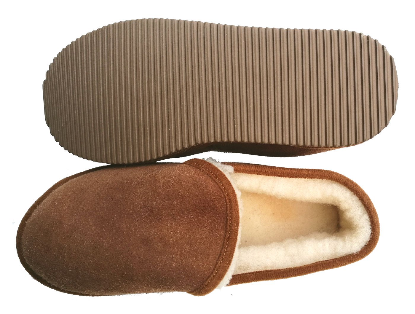 Pantoufles charentaises pour homme - Peau de mouton - Couleur camel