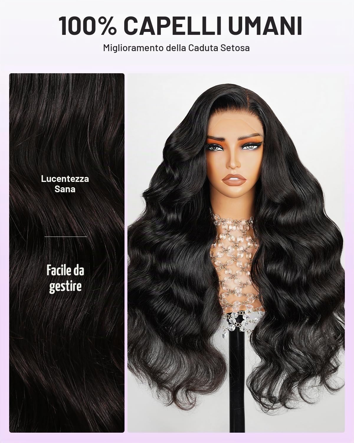 Parrucca Capelli Umani 13x4 HD Lace Front Wigs Unprocessed Brazilian Virgin Hair Pre Cut Lace Upgraded No Glue Bleached knots Body Wave Human Hair Wig for Women Natural Color 22 Pollici