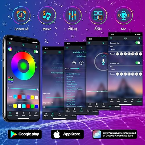 Miniatura 5 de Tira de luces LED para exteriores de 300 pies impermeable con parte trasera adhesiva, tiras de luz LED exteriores IP65 impermeables con control