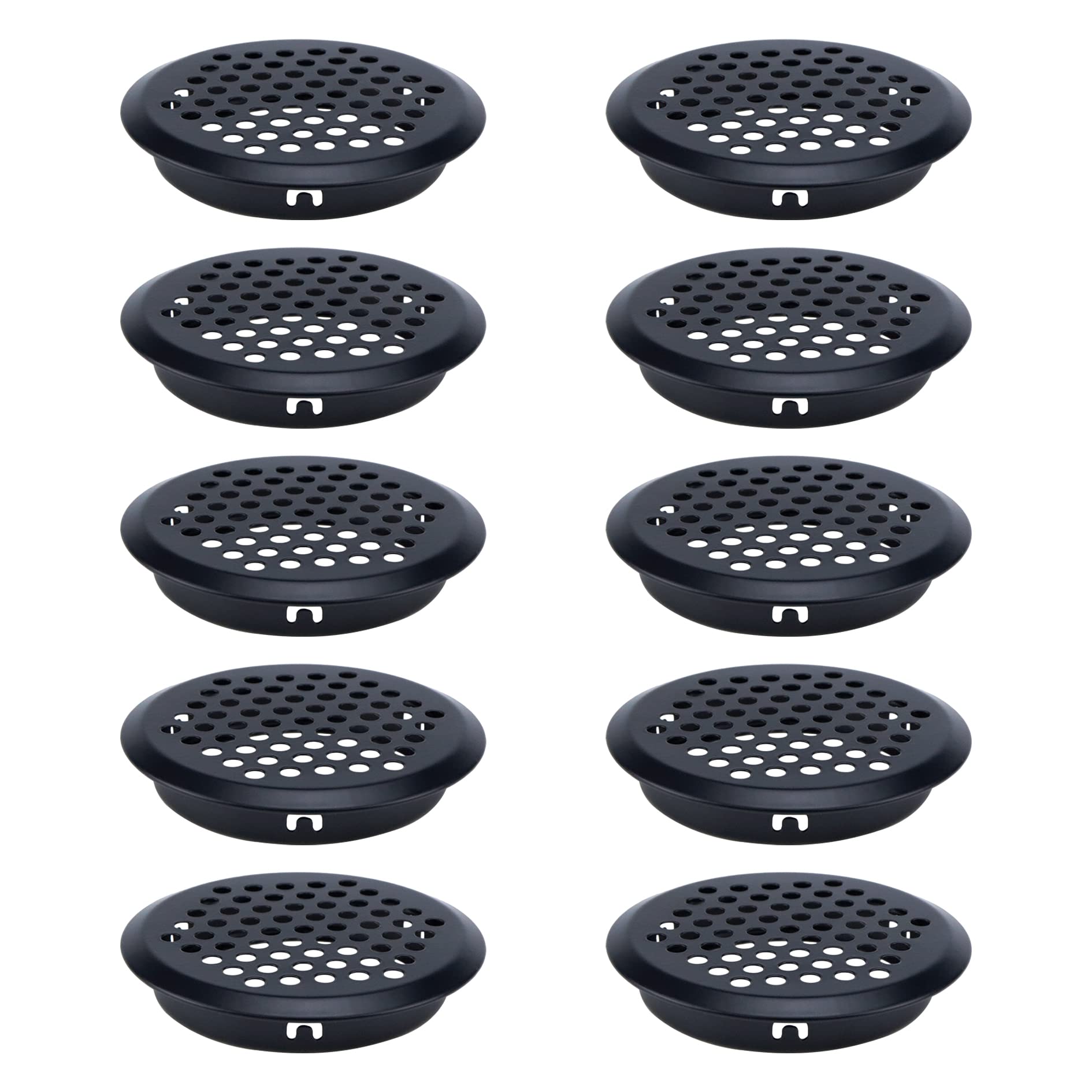 MY MIRONEY 10PCS Air Vents 2Inch(53mm) Black Circular Soffit Vent Stainless Steel Round Mesh Hole Louver Vent for Kitchen,Bathroom,Cabinet,Wardrobe and Shoe Cabinet