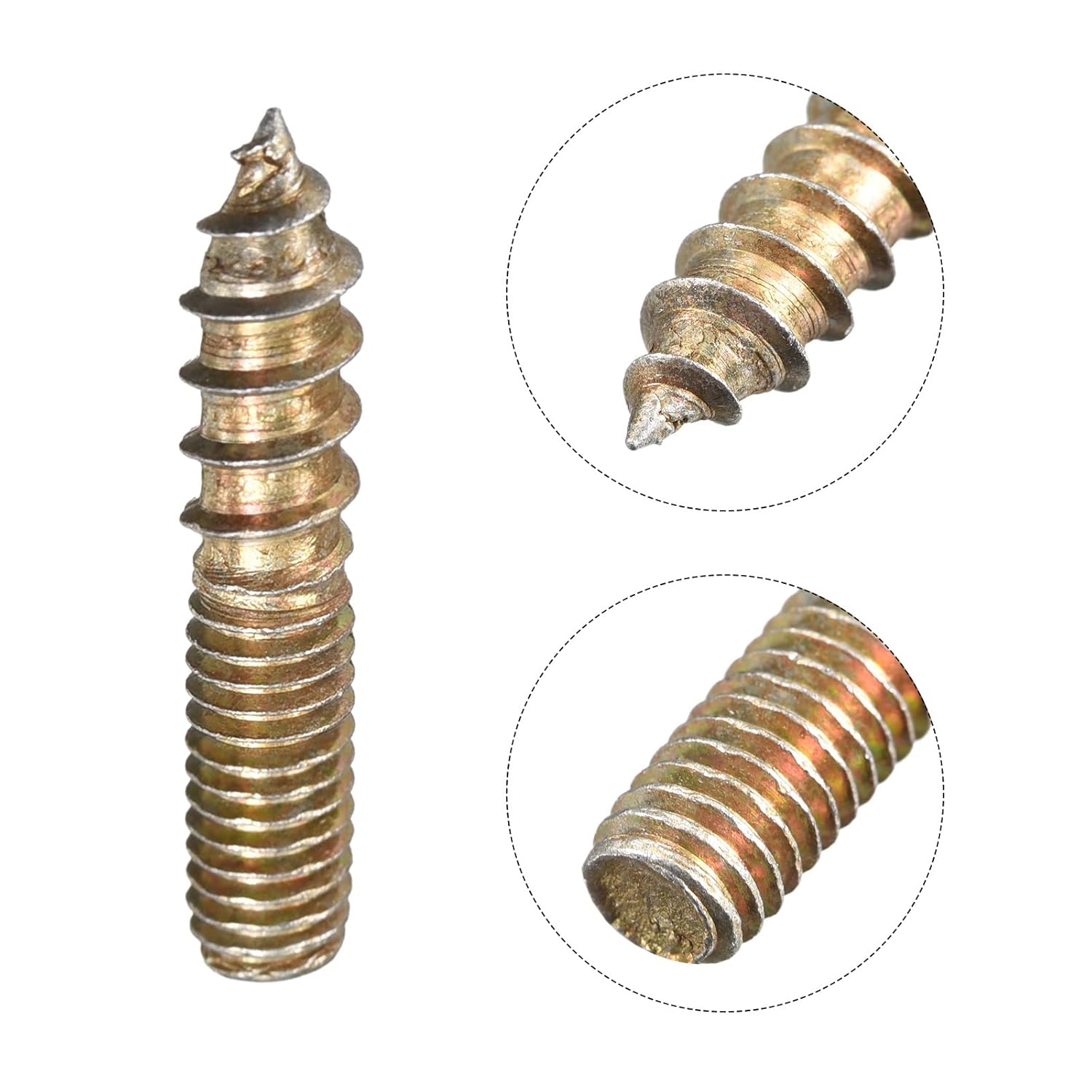M6x25mm Hanger Bolts, 12pcs Double Ended Thread Dowel Screws for Wood Furniture Connecting
