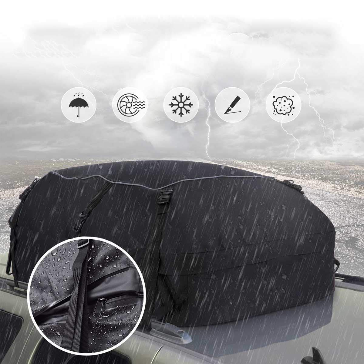 Box Auto 145x80x45cm Universal Car Roof Top Bag Tetto Borsa Rack Cargo Carrier Deposito bagagli viaggio impermeabile SUV. Van for auto