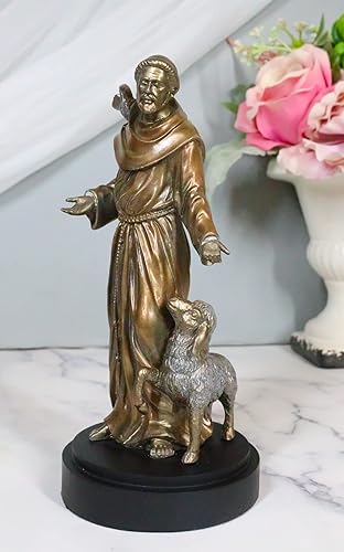 Miniatura 8 de Ebros Gift Figura de San Francisco de Asís Santo Católico de 7.5 pulgadas de alto, monje dedicado patrón de animales y medio ambiente, escultura