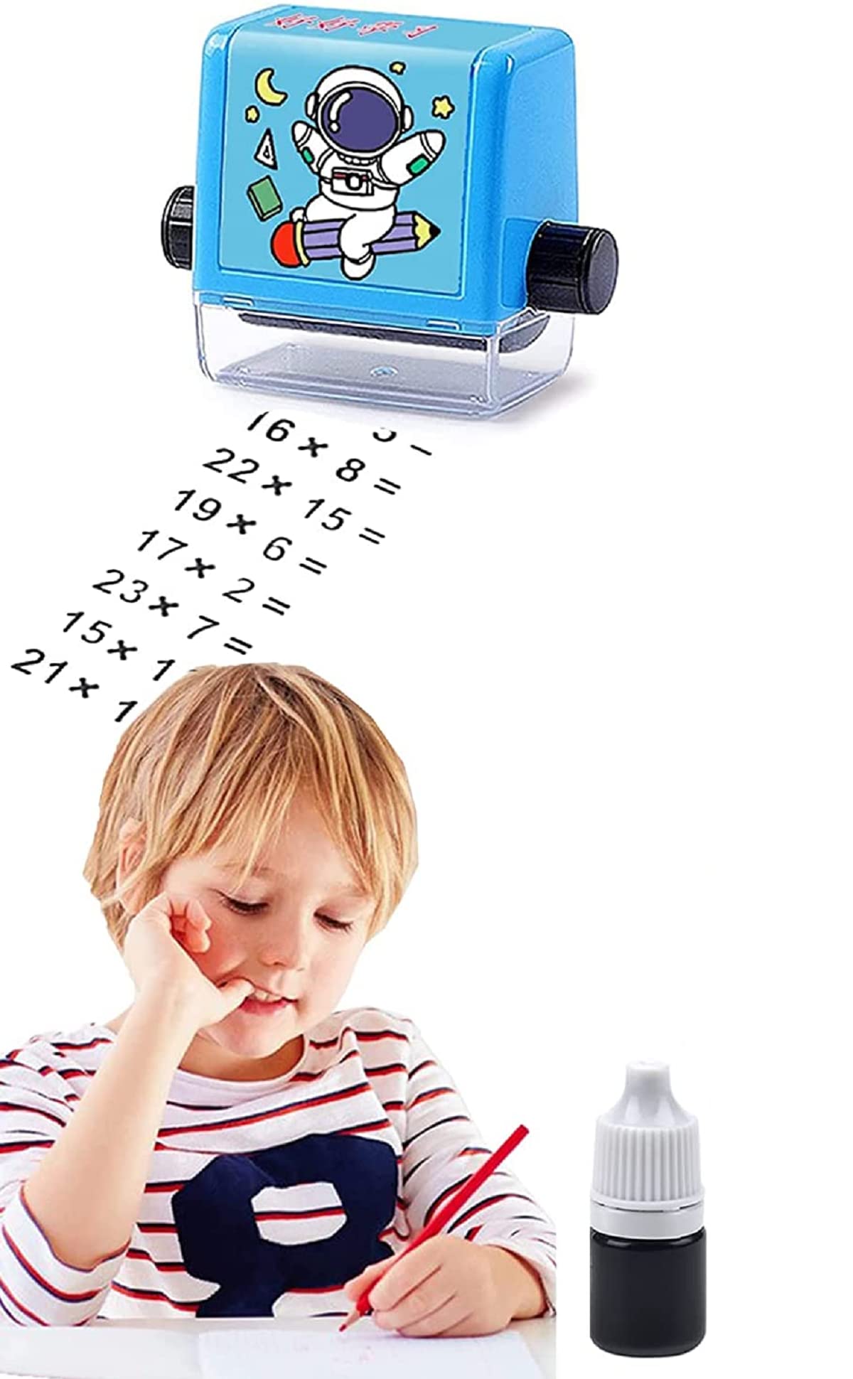 FunBlast Math Roller Stamps for Kids, Smart Math Roller Stamps, Multiplication Teaching Stamps, Practice Tools Within 100 Learning Toy for Preschool Kindergarten Home Teacher