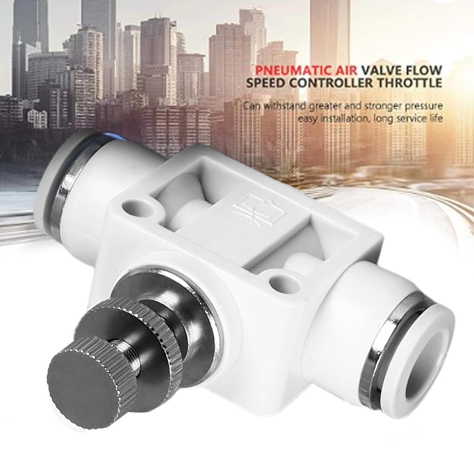 Raccordo per tubo dell'aria regolabile con connettore pneumatico rapido per valvola di controllo del flusso della conduttura Set 25 pezzi Materiale plastico durevole per
