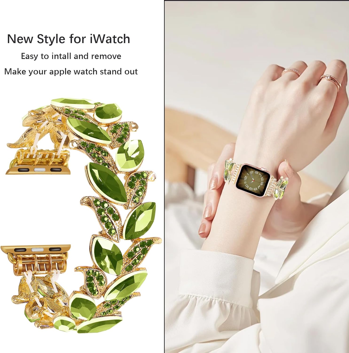 VIQIV Slim Bracelet Compatible with Apple Watch Bands 38/40/41/42/44/45/46/49mm for Women, Stretchy Cute Thin Dressy Starlight Luxury Metal Strap for iWatch Series 11 10 9 8 7 6 5 4 3 SE Ultra 3 2