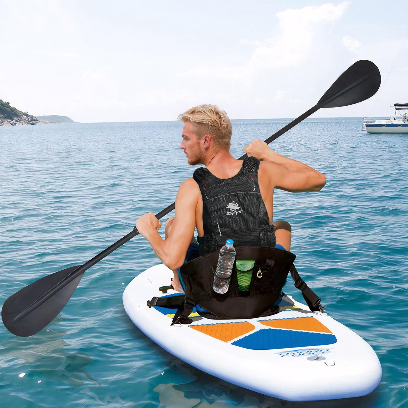 Zeraty Giacca da Nuoto per Adulti 50N Giacca Galleggiante per Pesca Vela Surf Canottaggio Kayak, Gilet da Nuoto per Sport Acquatici