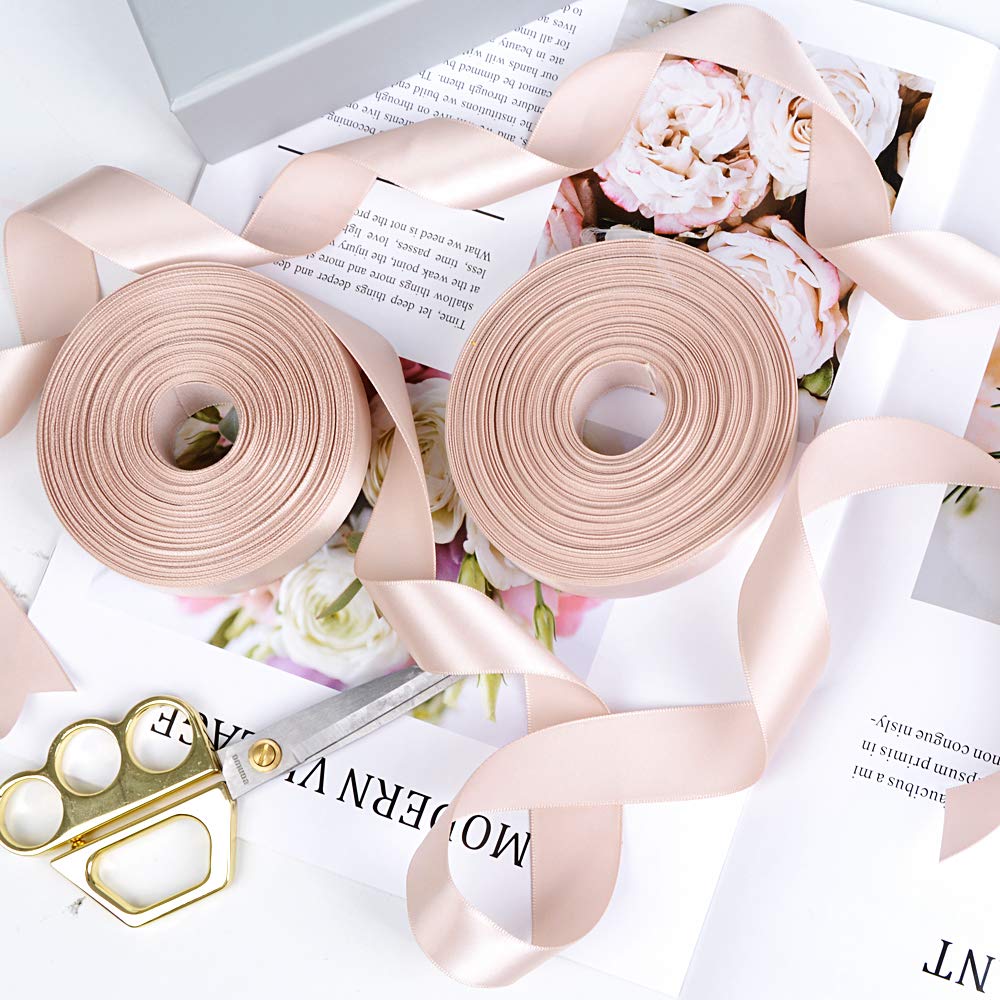 BOOMTOP Nastro Raso Colorato - 10 Rotoli 25mm X 5m Per Regali, Matrimoni E Decorazioni Fai Da Te