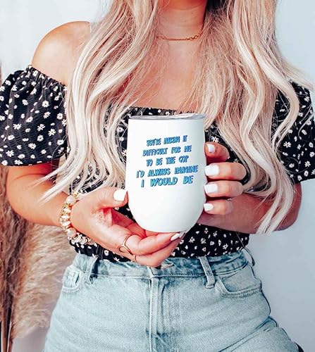 Miniatura 5 de Bemrag Beak Humorous Cop-themed Gift for Friends, Great for Father's Year's Gift - Making It Difficult Quote on 12 Oz White Stainless Steel Wine