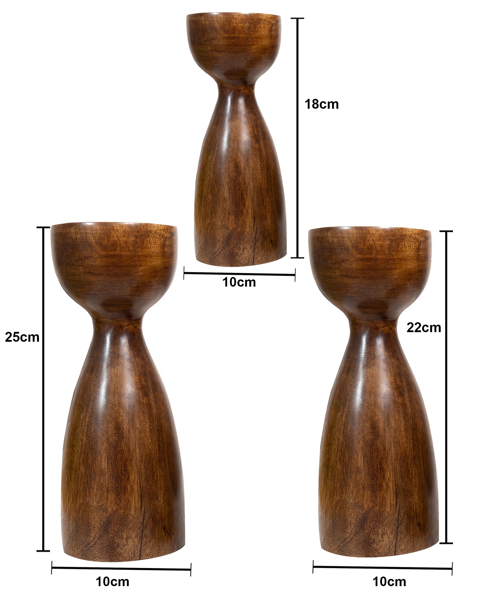 Homesake Wooden Candle Stand Set - Rustic Home Decor -6 Homesake Wooden Candle Stand Set - Rustic Home Decor -6