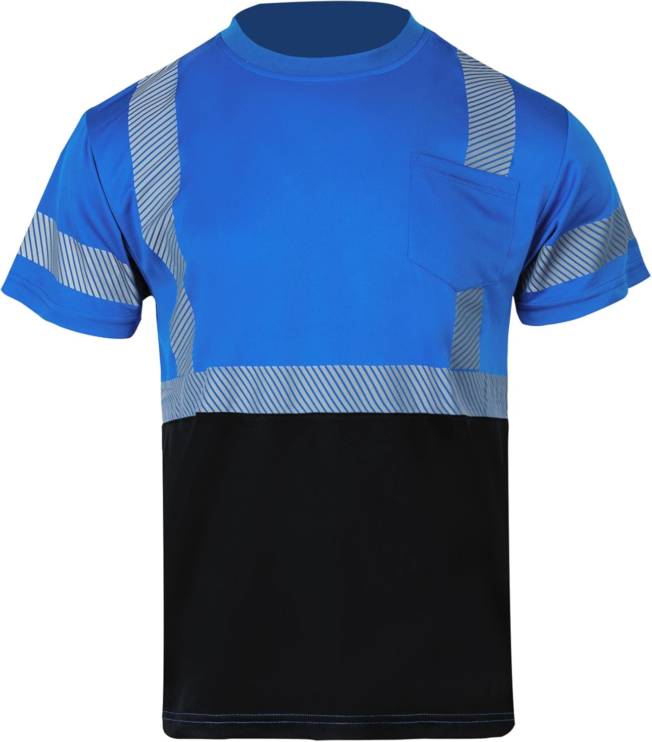 FONIRRA Hi Vis Safety T Shirt for Men Reflective High Visibility Short Sleeves Work Shirt with Black Bottom