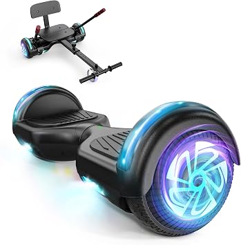 SISIGAD Scooters for Kids Ages 7-12, with Built-in Bluetooth Speaker and 6.5" Colorful Lights Wheels, Safety Certified Self Balancing Scooter