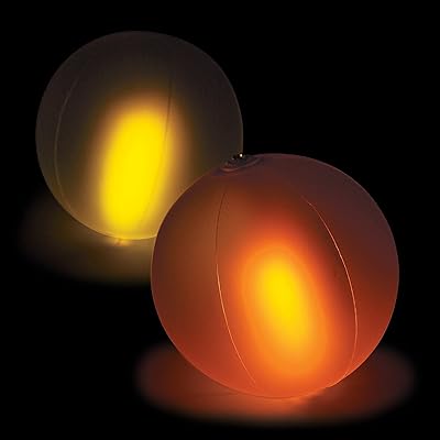 Fun Express - Color Changing Glow Beach Balls (dz) - Toys - Inflates - Beach Balls - 12 Pieces