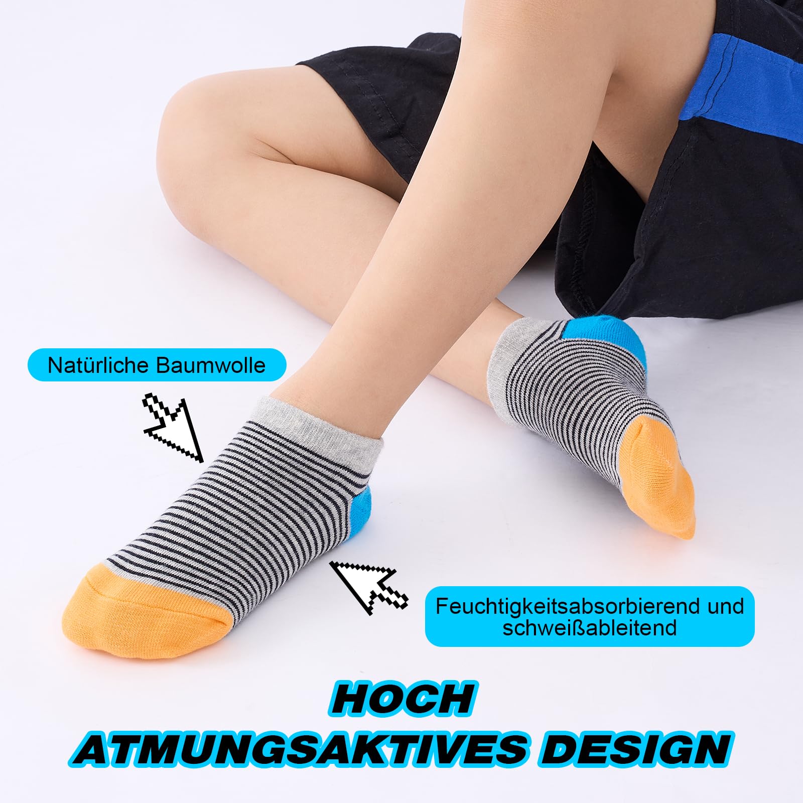 Cirorld Chaussettes enfants 6 paires coton sport garçons football école