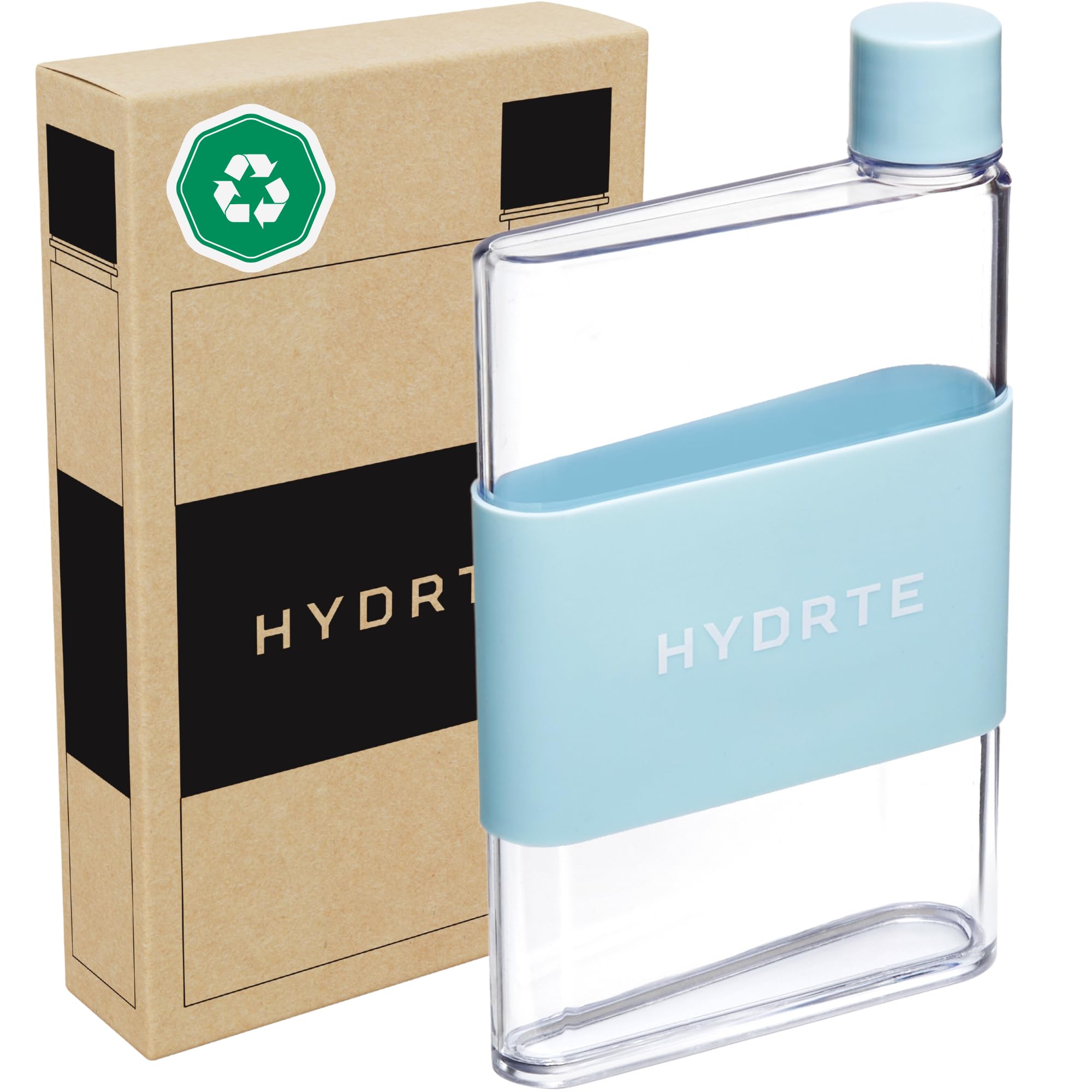 Hydrte Pastel Blue Clear Water Bottle – 480Ml Professional Cute Water Bottle For Travel, Slim, Lightweight & Bpa-Free For Travel & Everyday Hydration (Pastel Blue)