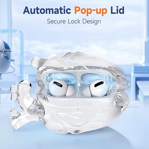 Miniatura 3 de Funda para auriculares de corazón compatible con AirPods Pro de 2 y 1 generación, silicona líquida de alta transparencia, color puro, a prueba de