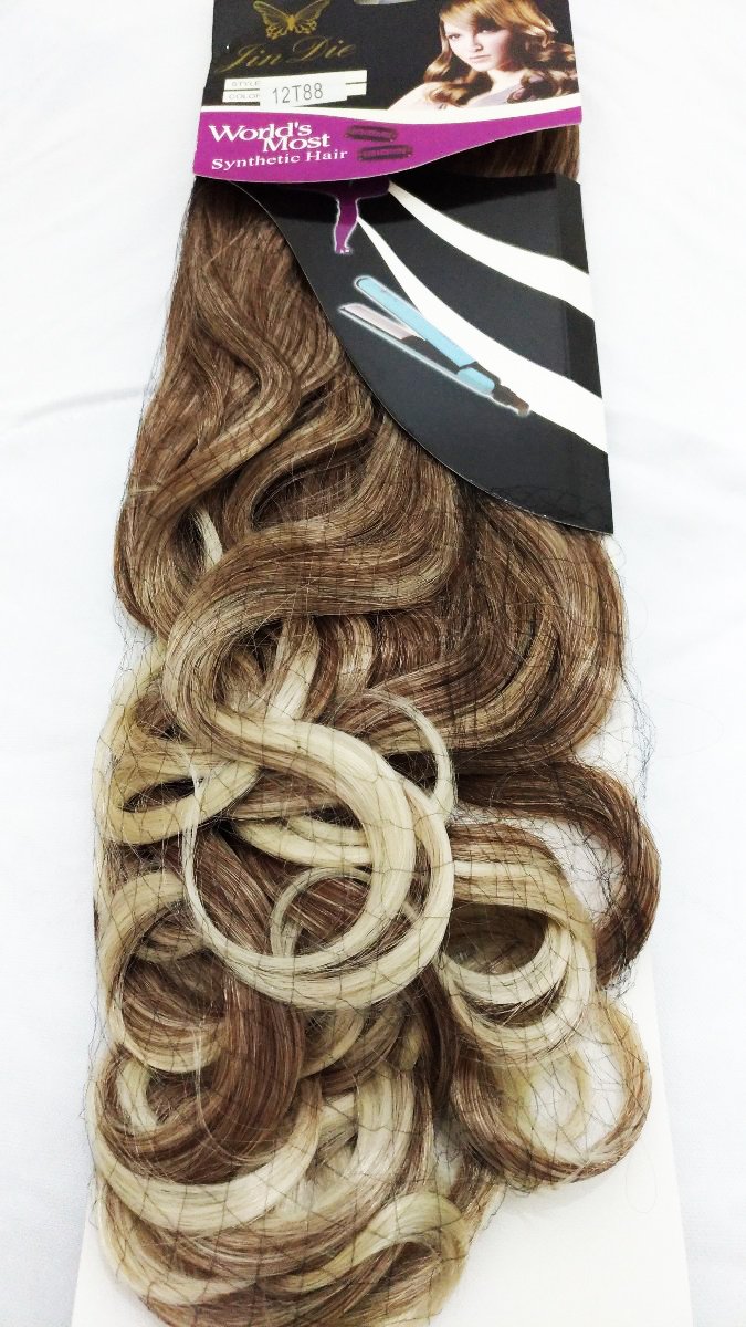 Kabello Synthetics Accessories Curly 5 Clips in Brown With Blonde Highlighting Hair Extension + Free face Compact Mirror For Women & Girls-image-1