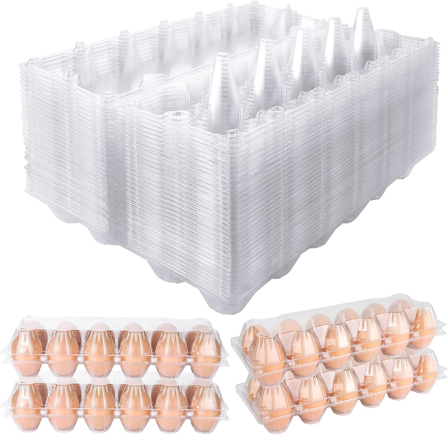 Plastic Egg Cartons Bulk, 36 Packs Empty Clear Plastic Egg
